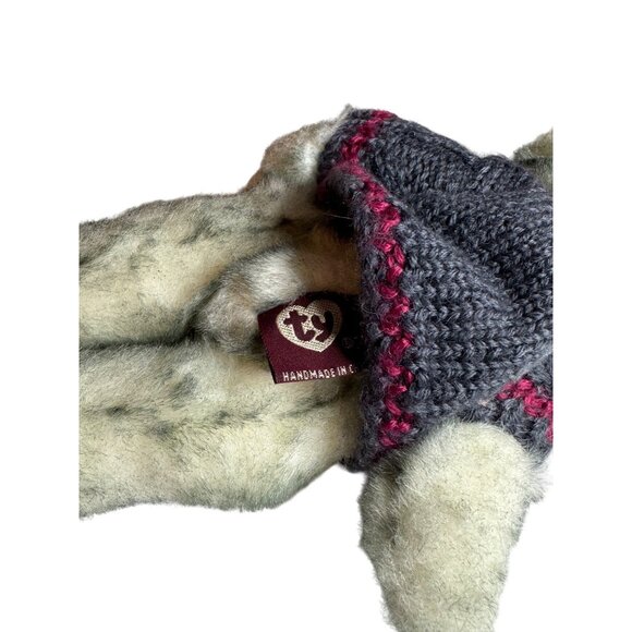 TY Teddy Bear Attic Treasures Fairbanks 8 in Handmade Knit Sweater 1993 Vintage - Picture 4 of 6